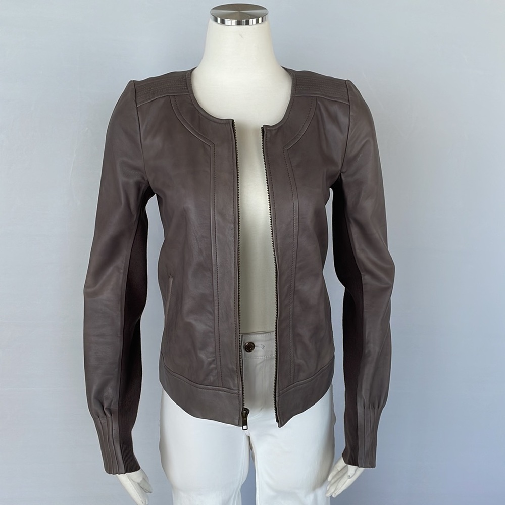 NWOT Trouve Leather Jacket Gray/Brown Size Small